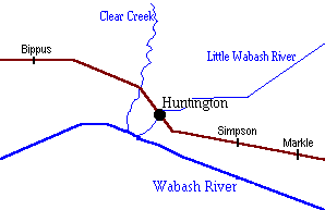 Huntington County map